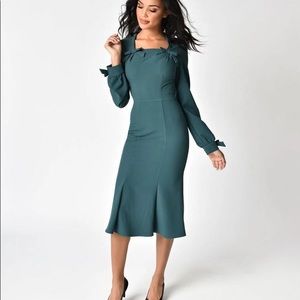 Stop Staring Michealina green long sleeve dress